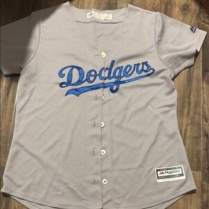 Majestic Gray Dodgers Baseball Jersey